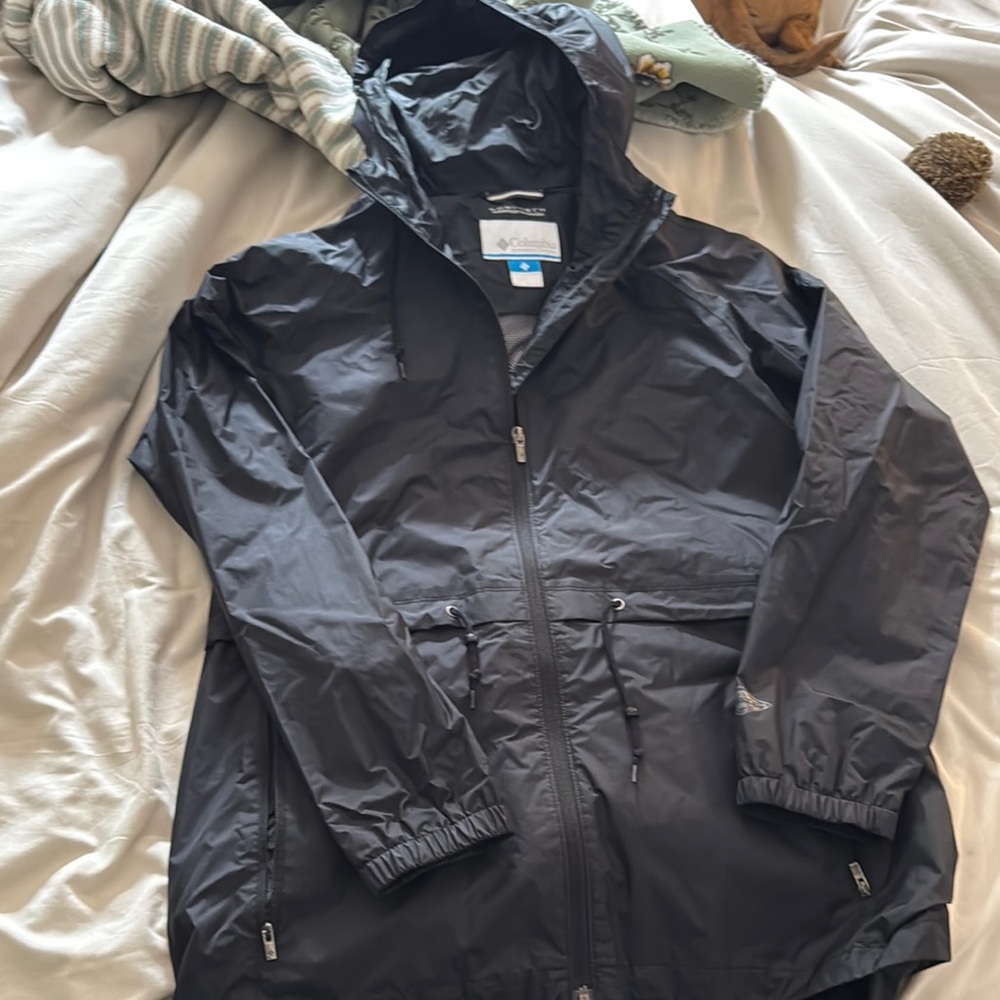 Columbia Black Hooded Windbreaker Jacket